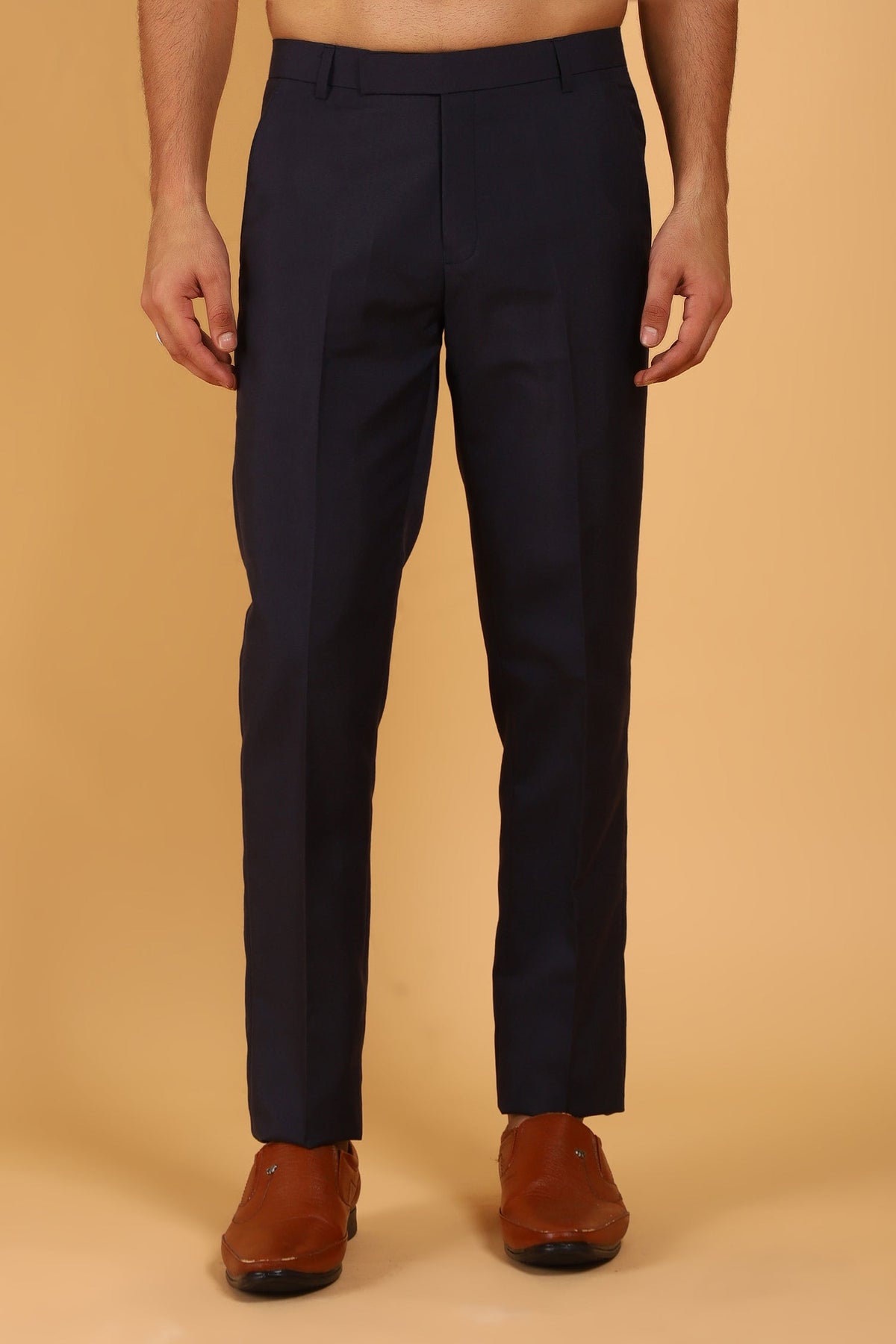 BLUEBIRD MEN'S BLACK LYCRA FORMAL TROUSER