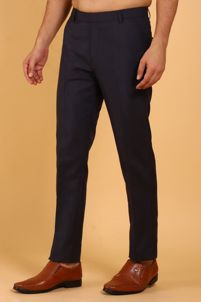 Veshbhoshaa Bluebird Men'S Black Lycra Formal Trouser - PUSHMYCART