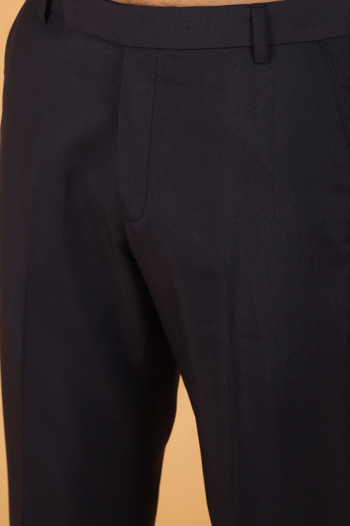 Veshbhoshaa Bluebird Men'S Black Lycra Formal Trouser - PUSHMYCART