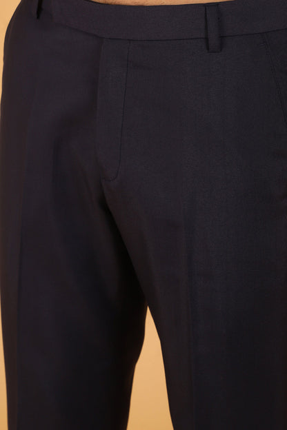 Veshbhoshaa Bluebird Men'S Black Lycra Formal Trouser - PUSHMYCART