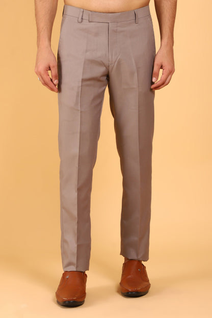 BLUEBIRD MEN'S MOCHA TEXTURE LYCRA FORMAL TROUSER