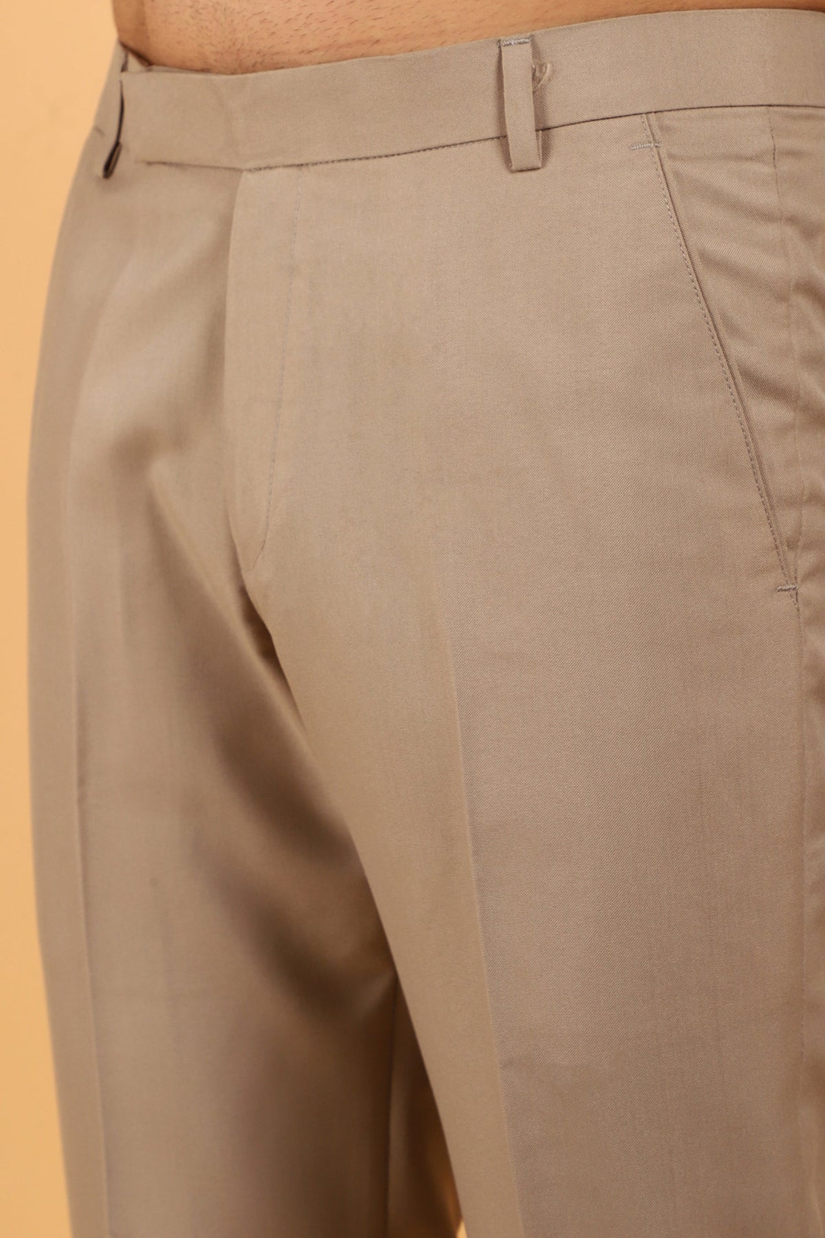 Veshbhoshaa Bluebird Men'S Sepia Texture Formal Trouser - PUSHMYCART