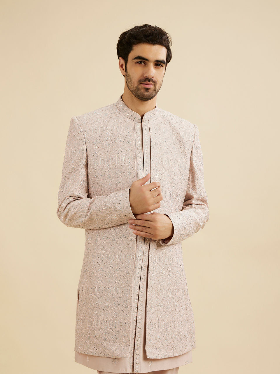 Manyavar Pink Elegance Indo Western