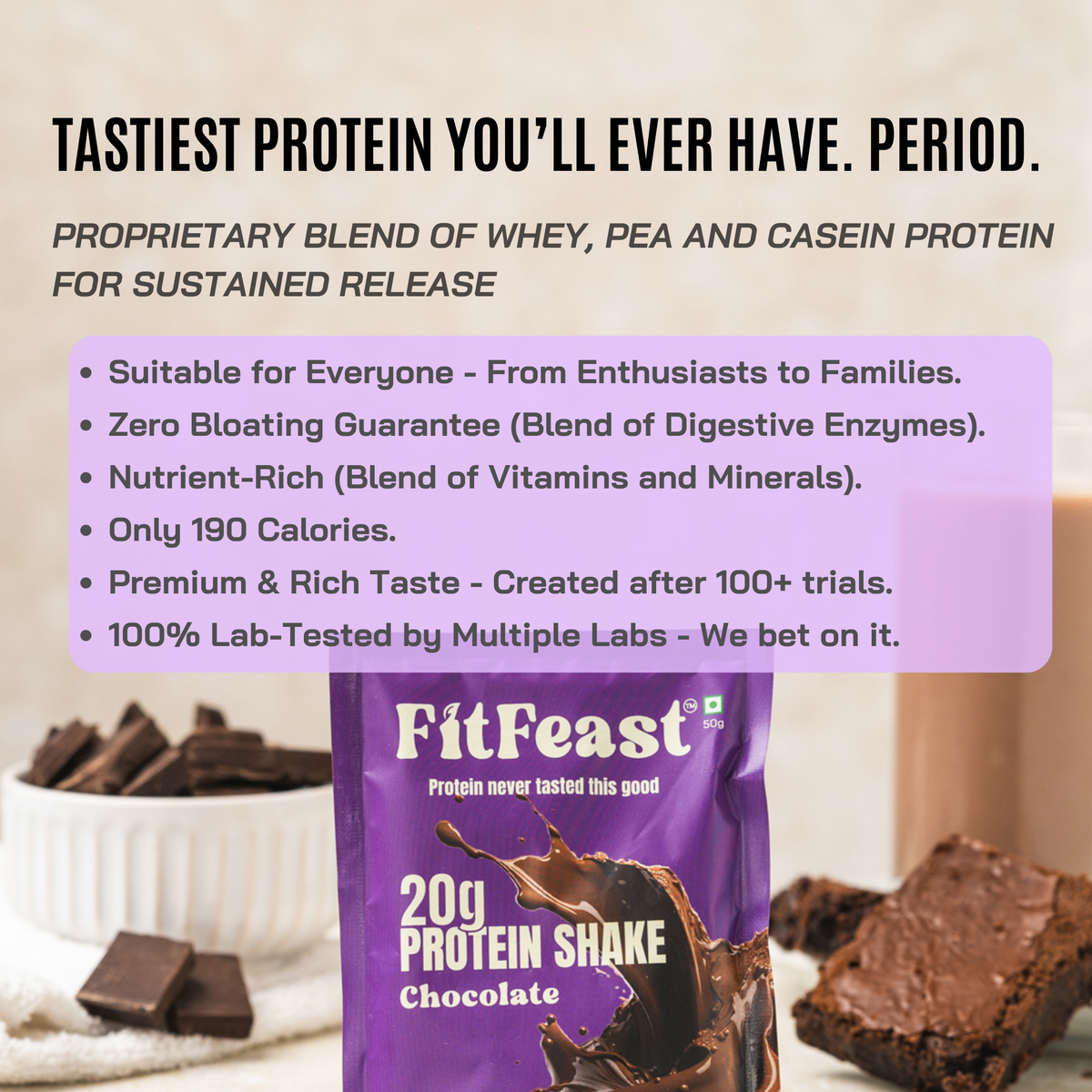 Fitfeast Protein Sachet - Chocolate x 9
