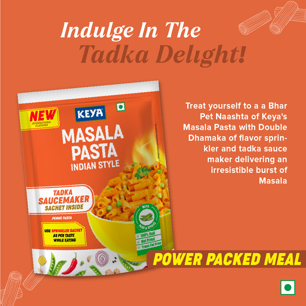 Keya Masala Instant Pasta Indian Style with aromatic spices, ready to cook, served in a bowl. - Image 5