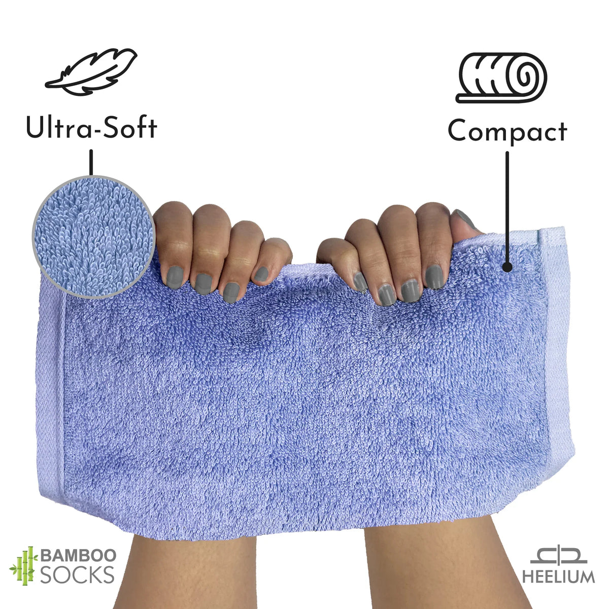 Heelium Bamboo Face Towels - Set of 3