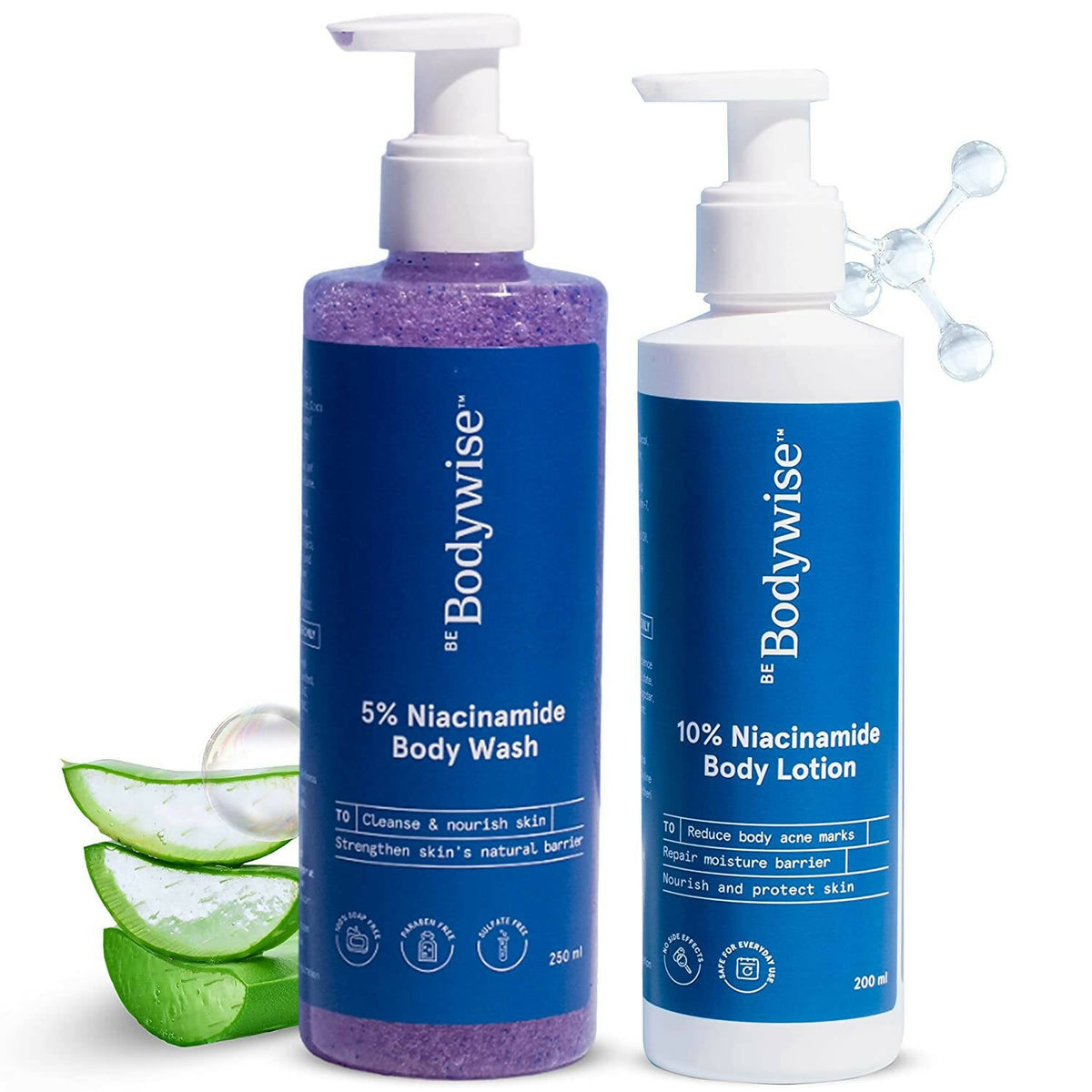 BeBodywise 5% Niacinamide Body Wash & 10% Niacinamide Body Lotion 500g