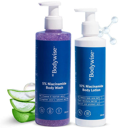 BeBodywise 5% Niacinamide Body Wash & 10% Niacinamide Body Lotion 500g