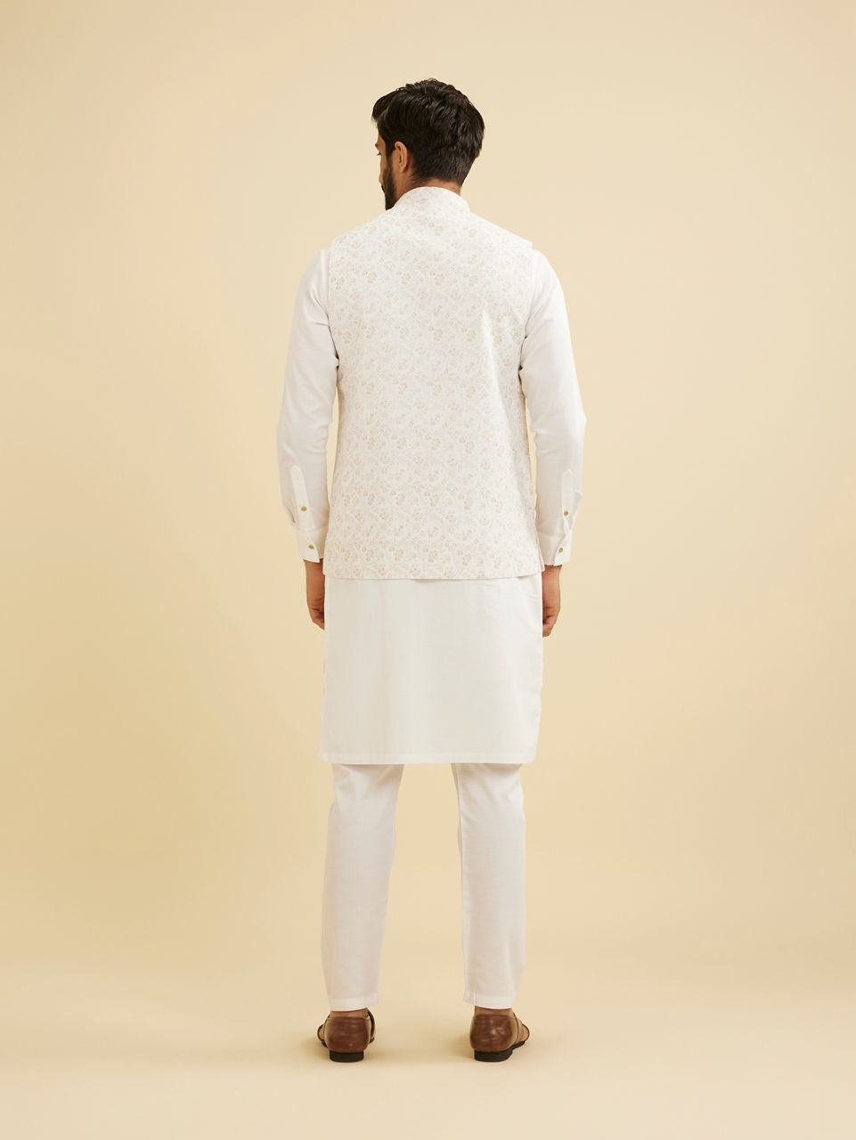 Manyavar Elegant Light Cream Jacket - view 4