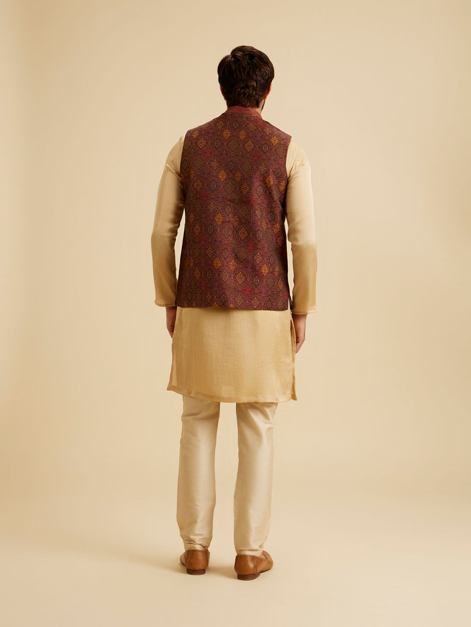 Manyavar Maroon Majesty Nehru Jacket - view 4
