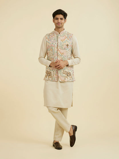 Manyavar Natural Elegance Jacket Set - view 3