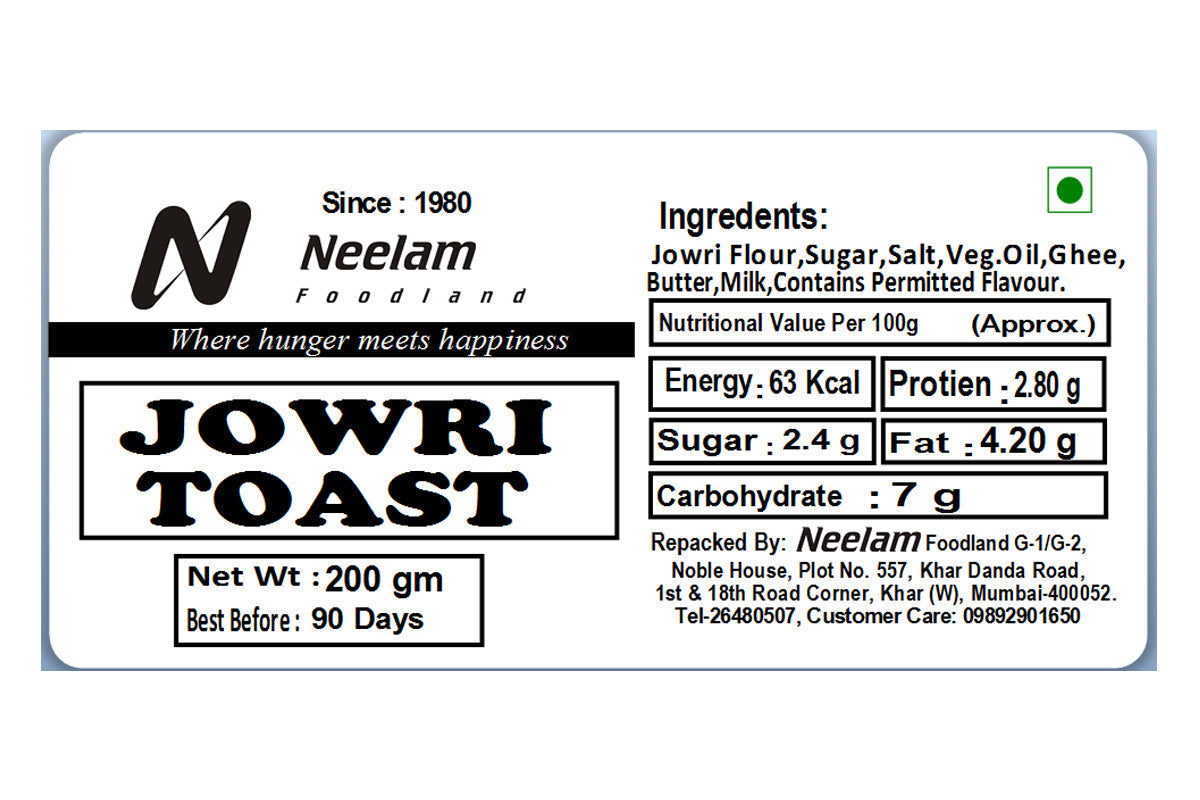 Neelam Foodland Jowar Toast 
