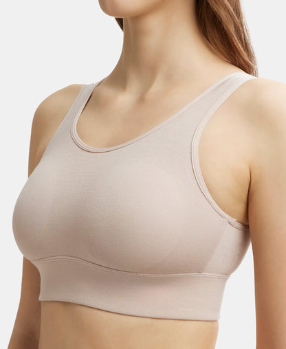 Wirefree Padded Tencel Lyocell Elastane Full Coverage Lounge Bra With Stay Fresh Properties And Removable Pads Mushroom Jw12