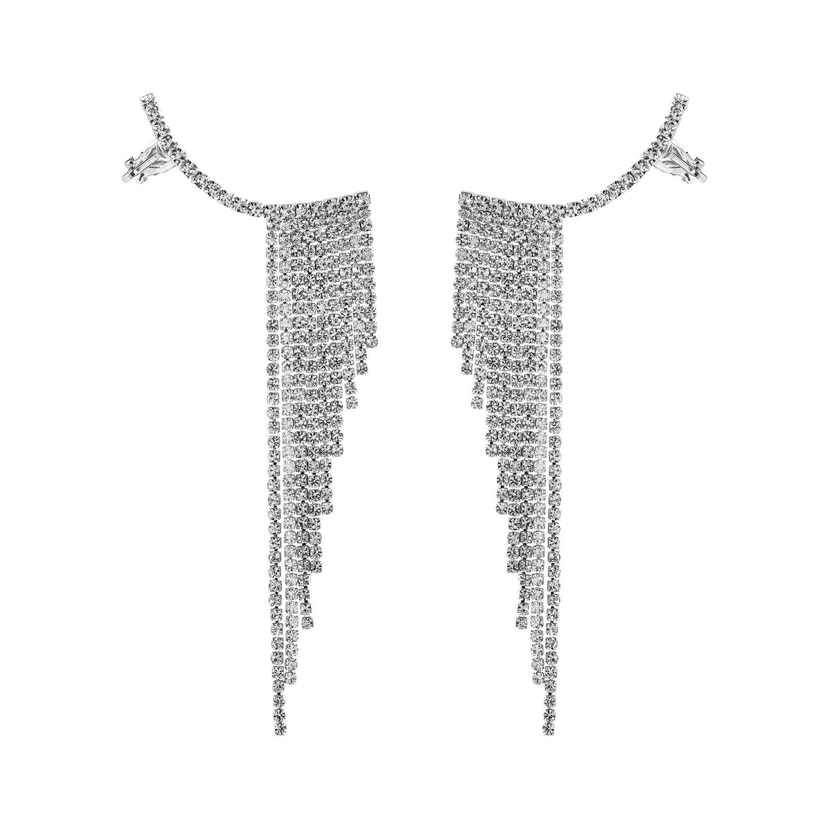 Joker and Witch Ice Princess Silver Bling Tassel Earrings