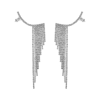 Joker and Witch Ice Princess Silver Bling Tassel Earrings