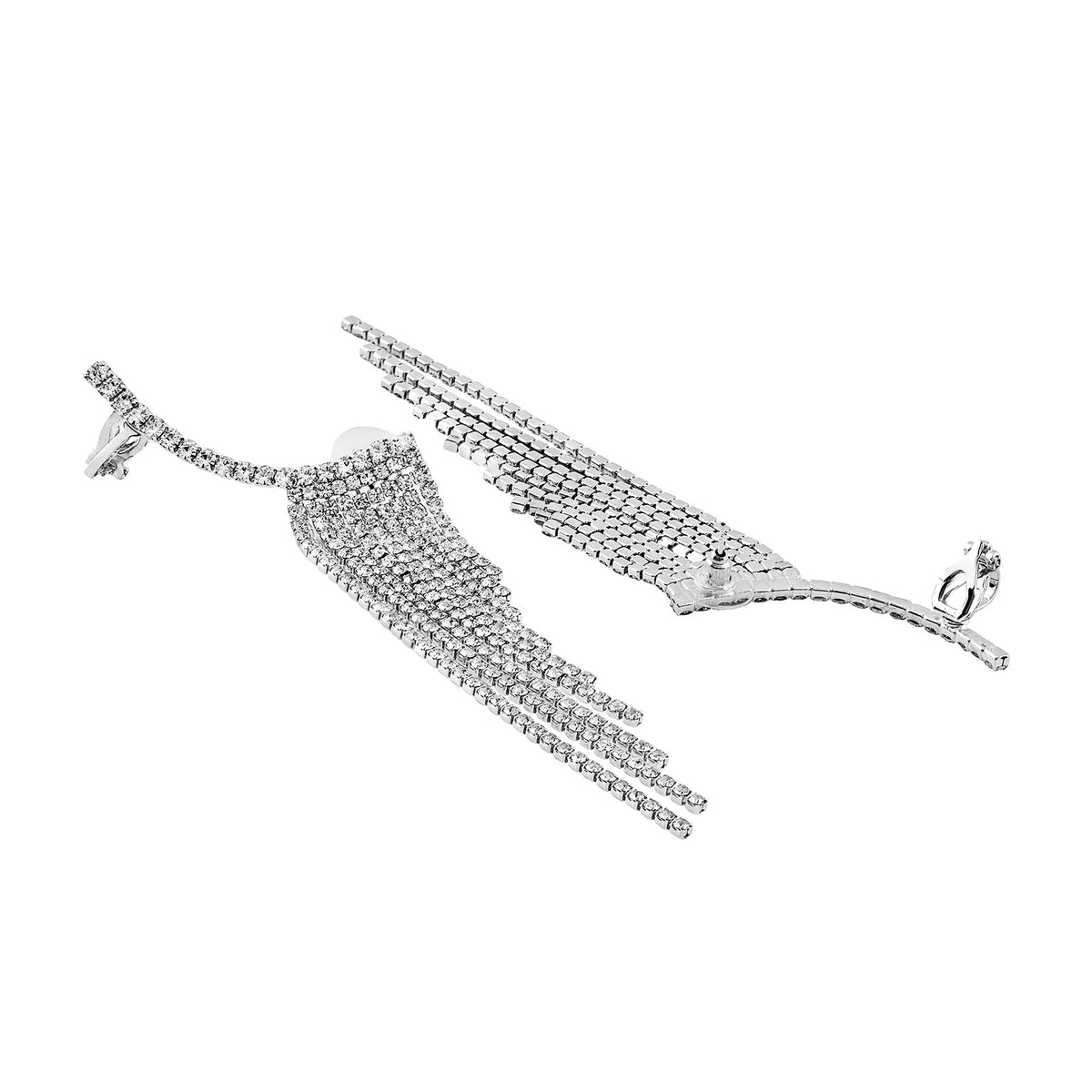 Joker and Witch Ice Princess Silver Bling Tassel Earrings