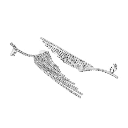 Joker and Witch Ice Princess Silver Bling Tassel Earrings