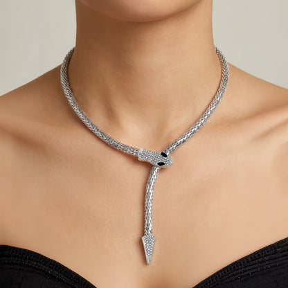 Joker and Witch Hissora Silver Snake Necklace