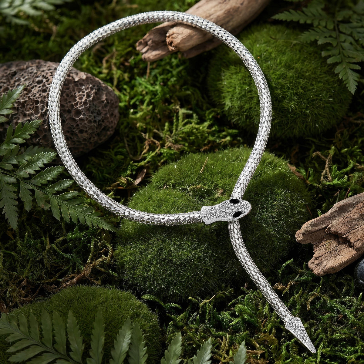 Joker and Witch Hissora Silver Snake Necklace