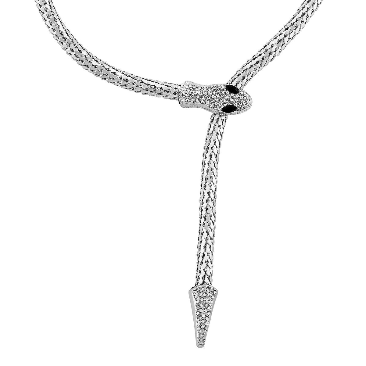 Joker and Witch Hissora Silver Snake Necklace