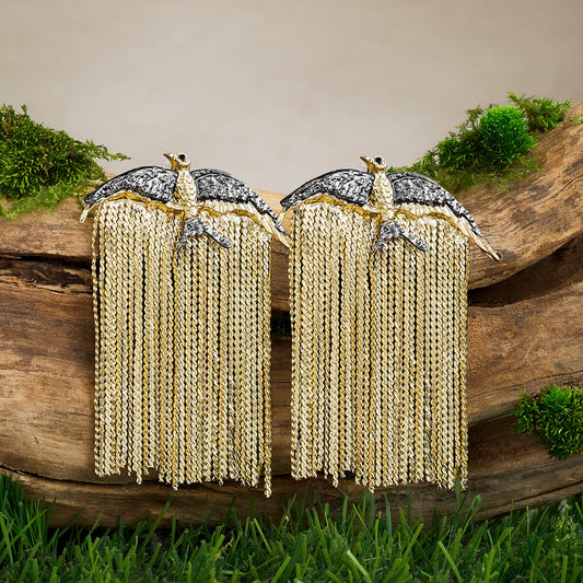 Joker and Witch Golden Whisper Bird Earrings