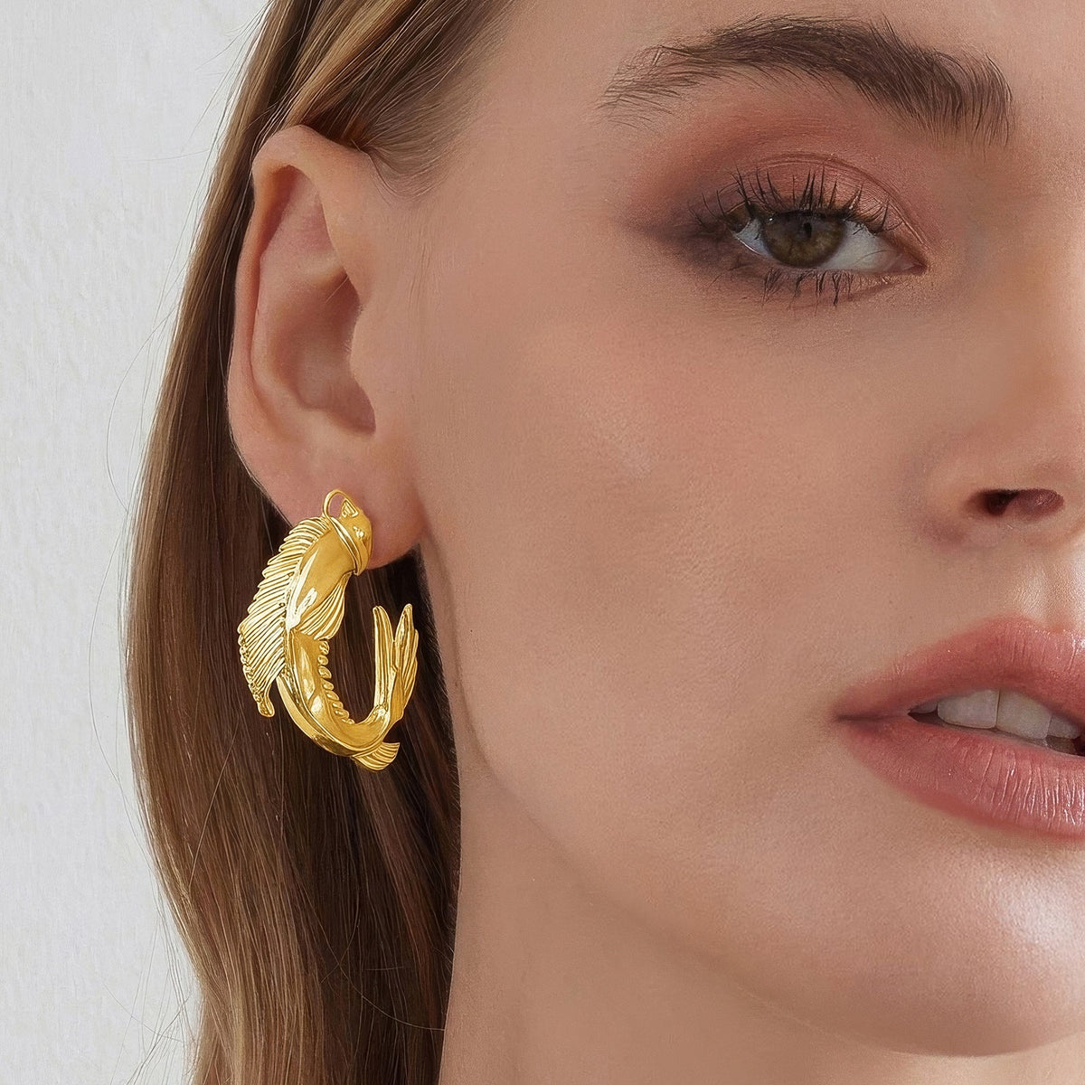 Joker and Witch Fishique Gold Fish Earrings