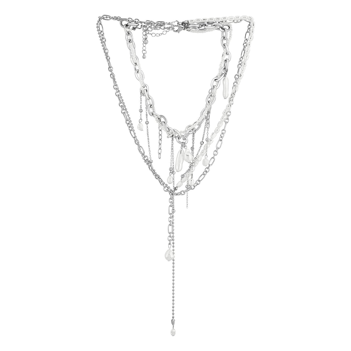 Joker and Witch Aimi Molten Pearl Silver Necklace