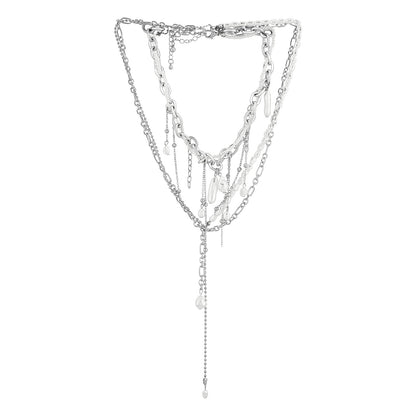 Joker and Witch Aimi Molten Pearl Silver Necklace