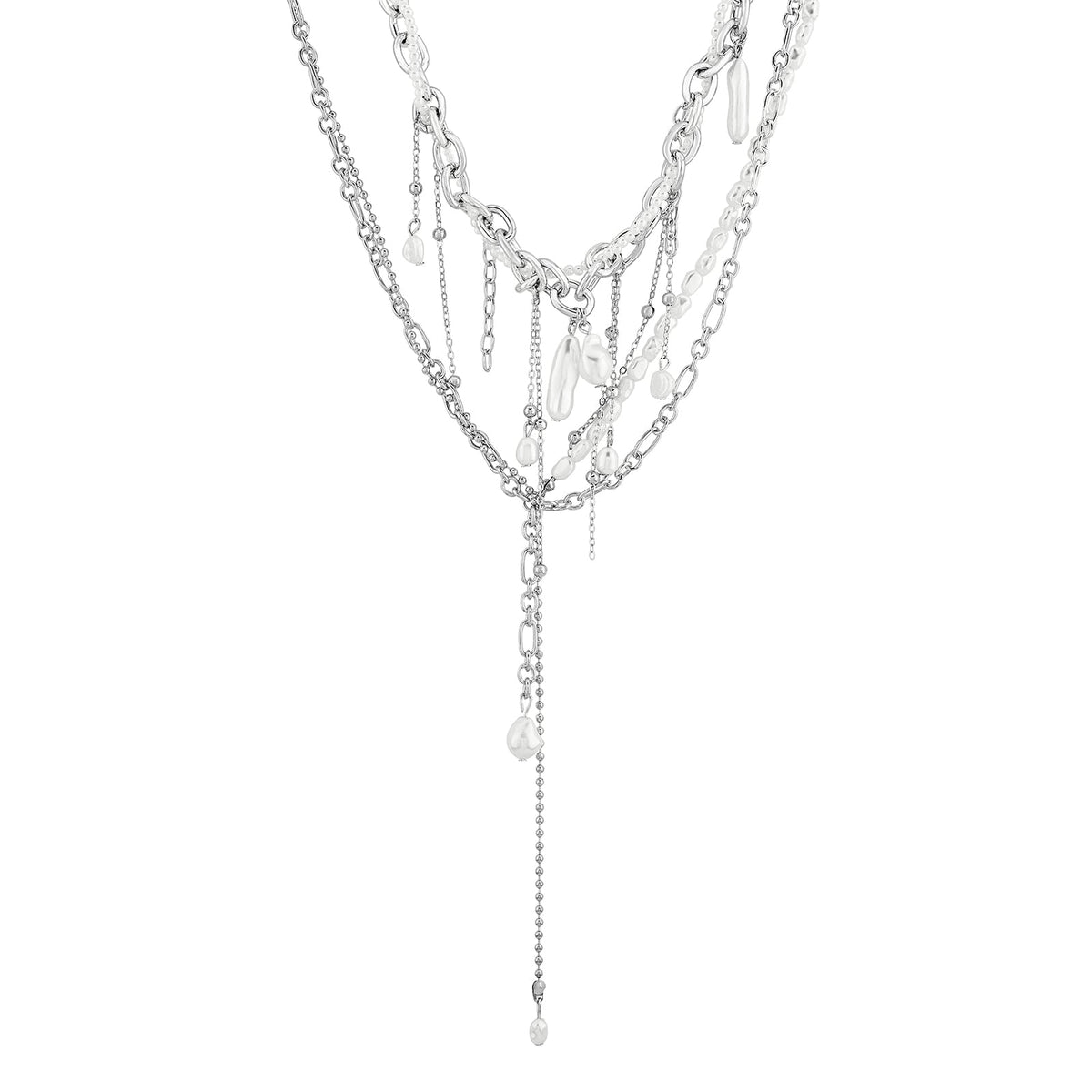 Joker and Witch Aimi Molten Pearl Silver Necklace