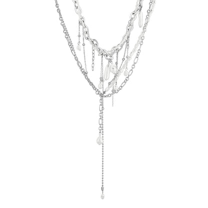 Joker and Witch Aimi Molten Pearl Silver Necklace