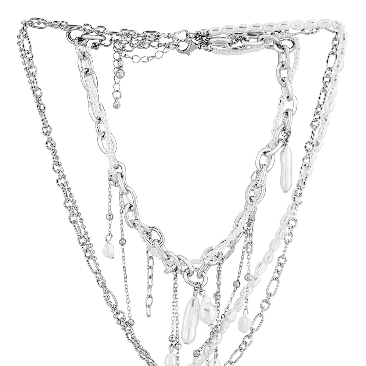 Joker and Witch Aimi Molten Pearl Silver Necklace