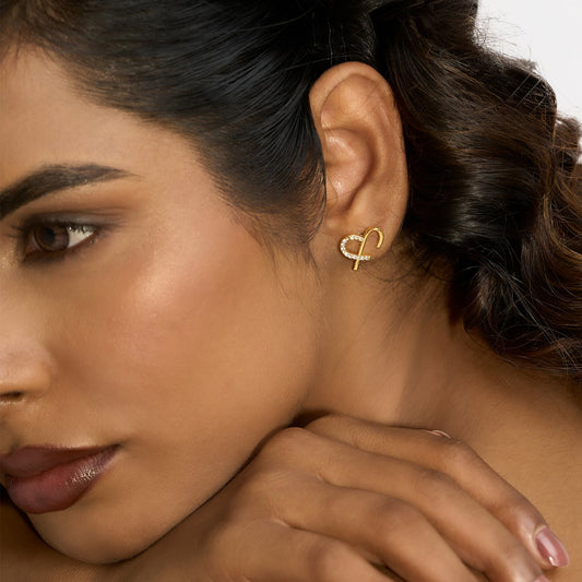 Joker and Witch Solara Monogram Gold Earring