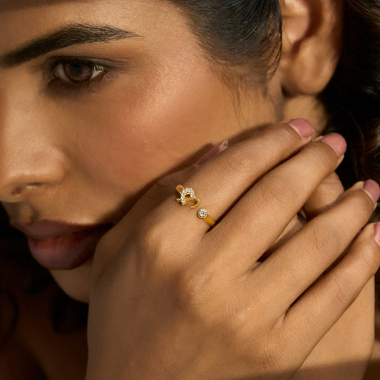Joker and Witch Caelina Monogram Gold Ring