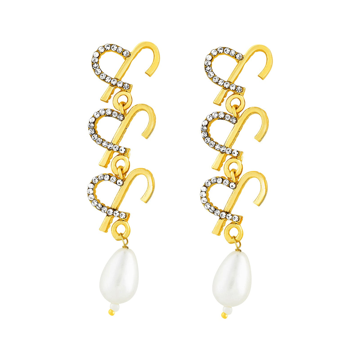 Joker and Witch Aria Monogram Gold Earring