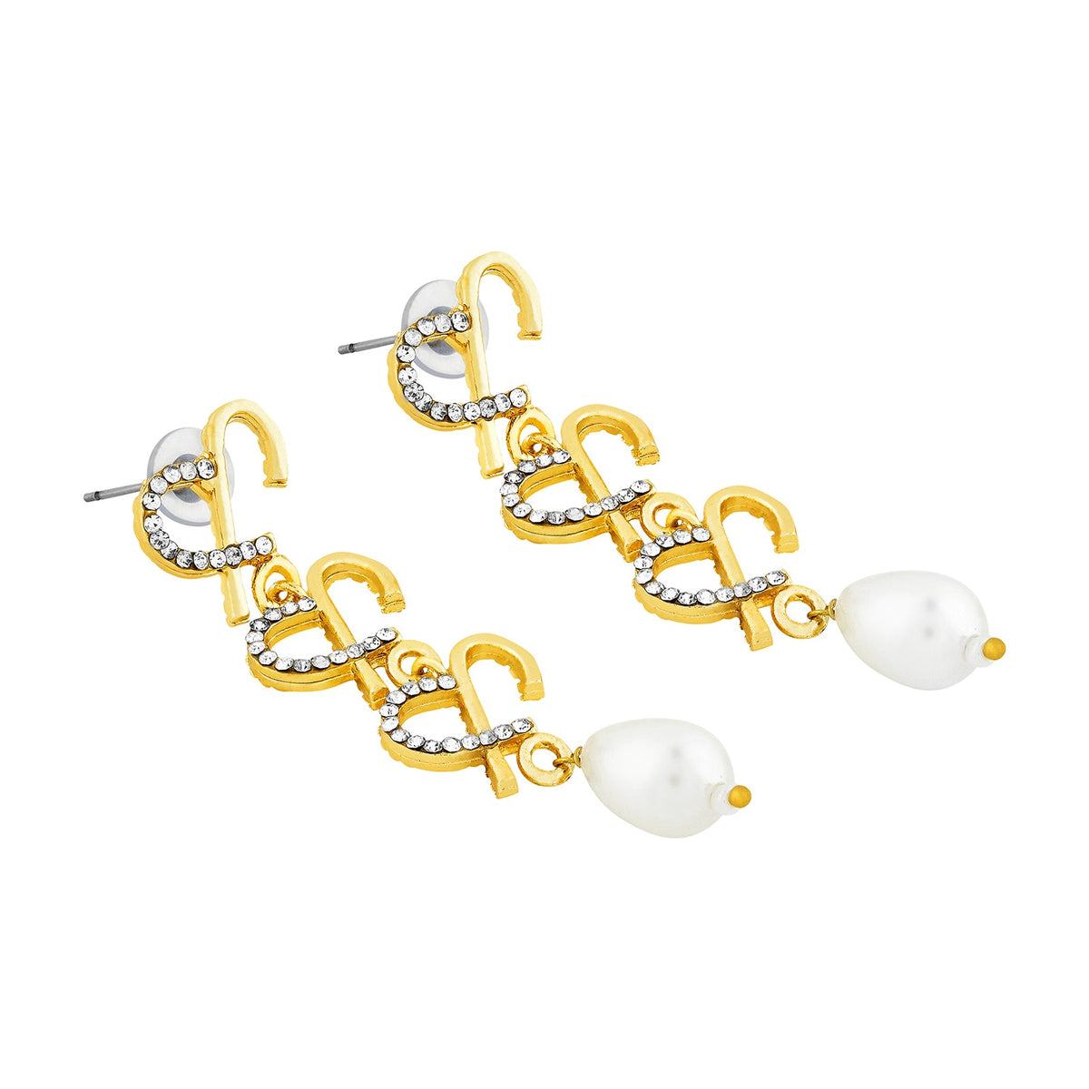 Joker and Witch Aria Monogram Gold Earring