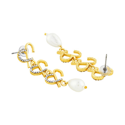 Joker and Witch Aria Monogram Gold Earring