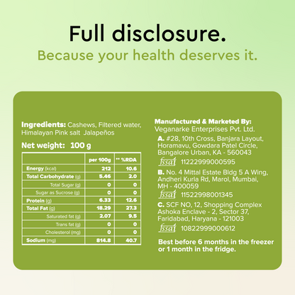 Nourish You Cashew cheese spread  | Jalapeno | clean label | great taste