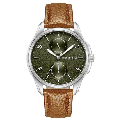Kenneth Cole Quartz Multifunction Green dial Leather Strap Watch for Men - image 1
