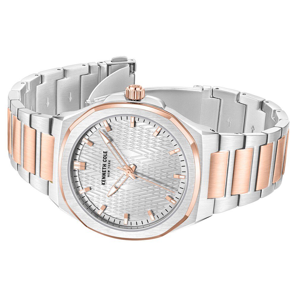 Kenneth Cole Quartz Analog Silver Dial Stainless Steel Strap Watch For Men