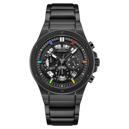 Kenneth Cole Quartz Chronograph Black Dial Black Stainless Steel Strap Watch For Men - image 1