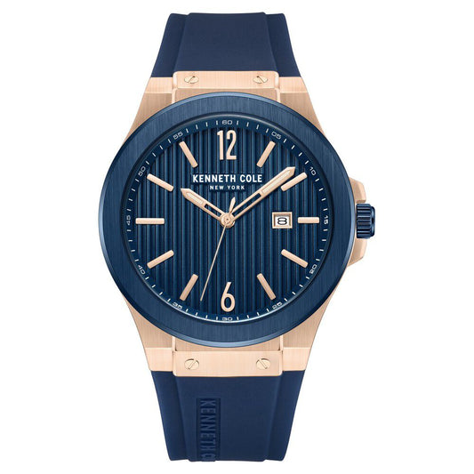 Kenneth Cole Quartz Analog with Date Blue Dial Silicone Strap Watch for Men - image 1