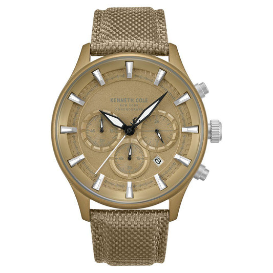 Kenneth Cole Quartz Chronograph Khaki Dial Brown Nylon Strap Watch For Men - image 1