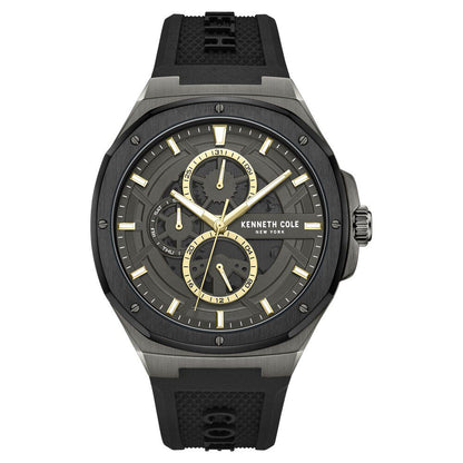 Kenneth Cole Multifunction Grey Dial Silicone Strap Watch For Men - image 1