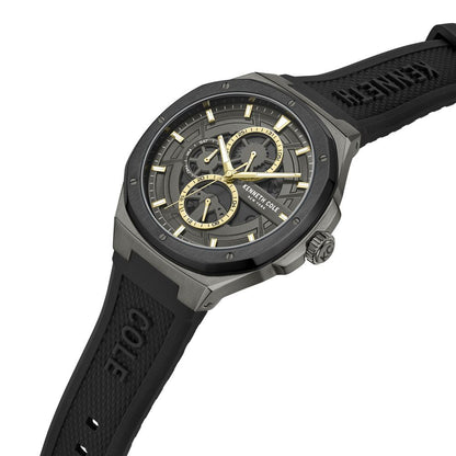 Kenneth Cole Multifunction Grey Dial Silicone Strap Watch For Men