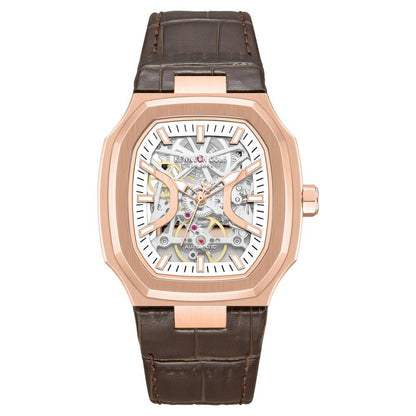 Kenneth Cole Automatic Silver Dial Brown Leather Strap Watch For Men - image 1