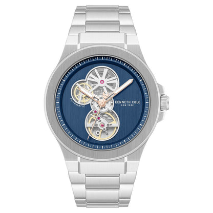 Kenneth Cole Automatic Blue Dial Silver Stainless Steel Strap Watch For Men - image 1