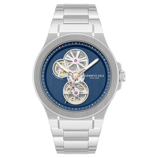 Kenneth Cole Automatic Blue Dial Silver Stainless Steel Strap Watch For Men - image 1