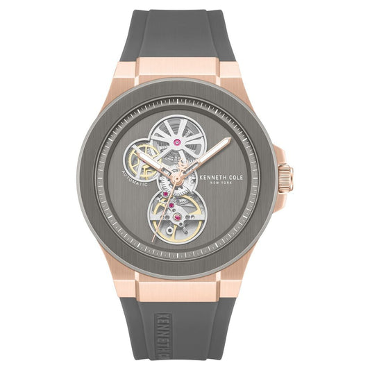 Kenneth Cole Automatic Grey Dial Grey Silicone Strap Watch For Men - image 1