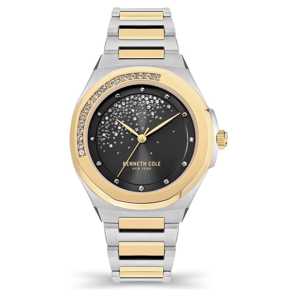 Kenneth Cole Quartz Analog Black Dial Stainless Steel Strap Watch for Women - image 1
