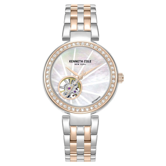 Kenneth Cole Automatic Automatic Mother Of Pearl Dial Two Toned Stainless Steel Strap Watch For Women - image 1